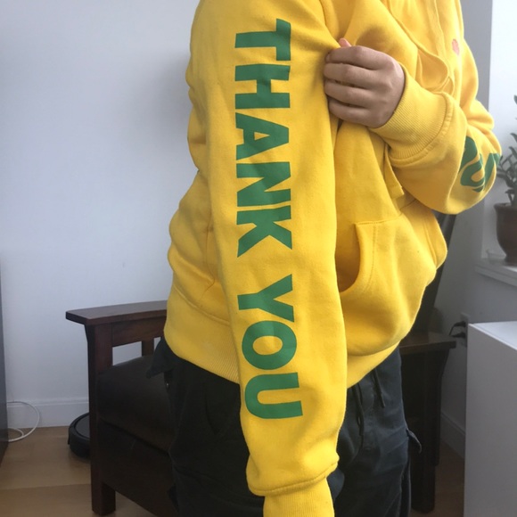 Chinatown Yellow Thank You Size Small Hoodie - Picture 3 of 6